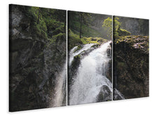 Laden Sie das Bild in den Galerie-Viewer, Leinwandbild 3-teilig Der Gollinger Wasserfall