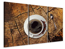 Laden Sie das Bild in den Galerie-Viewer, Leinwandbild 3-teilig Der Kaffee ist fertig!