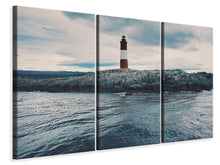 Laden Sie das Bild in den Galerie-Viewer, Leinwandbild 3-teilig Der Leuchtturm am Meer