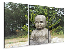 Laden Sie das Bild in den Galerie-Viewer, Leinwandbild 3-teilig Der weise Buddha