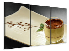 Laden Sie das Bild in den Galerie-Viewer, Leinwandbild 3-teilig Dessert Tiramisu