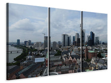 Laden Sie das Bild in den Galerie-Viewer, Leinwandbild 3-teilig Die Dächer von Frankfurt