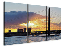 Laden Sie das Bild in den Galerie-Viewer, Leinwandbild 3-teilig Die Rheinbrücke