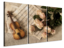 Laden Sie das Bild in den Galerie-Viewer, Leinwandbild 3-teilig Die Violine