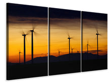 Laden Sie das Bild in den Galerie-Viewer, Leinwandbild 3-teilig Die Windräder