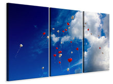 Laden Sie das Bild in den Galerie-Viewer, Leinwandbild 3-teilig Ein Himmel voller Herzen
