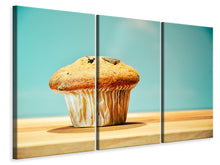 Laden Sie das Bild in den Galerie-Viewer, Leinwandbild 3-teilig Ein Muffin