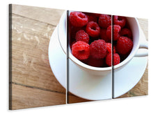 Laden Sie das Bild in den Galerie-Viewer, Leinwandbild 3-teilig Eine Tasse Himbeeren