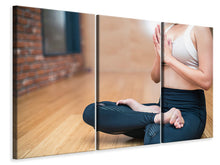 Laden Sie das Bild in den Galerie-Viewer, Leinwandbild 3-teilig Entspanntes Yoga
