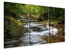 Laden Sie das Bild in den Galerie-Viewer, Leinwandbild 3-teilig Entspannung am Wasserfall