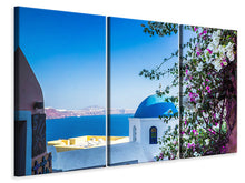 Laden Sie das Bild in den Galerie-Viewer, Leinwandbild 3-teilig Exklusives Santorini