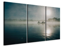 Laden Sie das Bild in den Galerie-Viewer, Leinwandbild 3-teilig Fischer im Sonnenaufgang