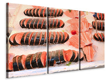 Laden Sie das Bild in den Galerie-Viewer, Leinwandbild 3-teilig Fischmarkt