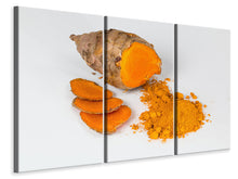 Laden Sie das Bild in den Galerie-Viewer, Leinwandbild 3-teilig Frischer Kurkuma