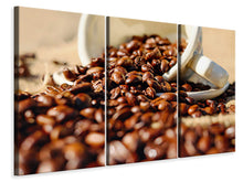 Laden Sie das Bild in den Galerie-Viewer, Leinwandbild 3-teilig Geröstete Kaffeebohnen