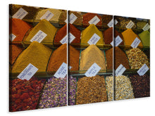 Laden Sie das Bild in den Galerie-Viewer, Leinwandbild 3-teilig Gewürze auf dem Markt