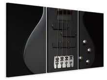 Laden Sie das Bild in den Galerie-Viewer, Leinwandbild 3-teilig Gitarre ganz in schwarz