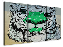 Laden Sie das Bild in den Galerie-Viewer, Leinwandbild 3-teilig Graffiti Tiger