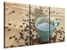 Laden Sie das Bild in den Galerie-Viewer, Leinwandbild 3-teilig Heisser Kaffee