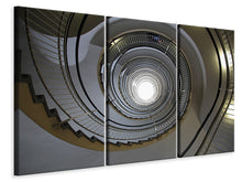 Laden Sie das Bild in den Galerie-Viewer, Leinwandbild 3-teilig Hohe Wendeltreppe