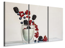 Laden Sie das Bild in den Galerie-Viewer, Leinwandbild 3-teilig Joghurt mit Beeren