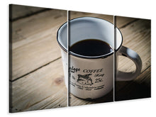 Laden Sie das Bild in den Galerie-Viewer, Leinwandbild 3-teilig Kaffee King
