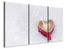 Laden Sie das Bild in den Galerie-Viewer, Leinwandbild 3-teilig Kaffee und Liebe