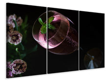 Laden Sie das Bild in den Galerie-Viewer, Leinwandbild 3-teilig Kir Royal