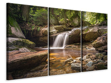 Laden Sie das Bild in den Galerie-Viewer, Leinwandbild 3-teilig Kleiner Wasserfall