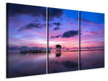 Laden Sie das Bild in den Galerie-Viewer, Leinwandbild 3-teilig Leiser Sonnenaufgang