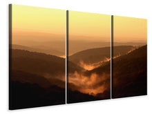 Laden Sie das Bild in den Galerie-Viewer, Leinwandbild 3-teilig Lichtstimmung in den Bergen