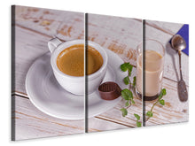 Laden Sie das Bild in den Galerie-Viewer, Leinwandbild 3-teilig Lieblingsgetränk Kaffee