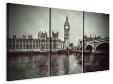 Laden Sie das Bild in den Galerie-Viewer, Leinwandbild 3-teilig London sw