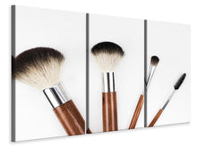 Laden Sie das Bild in den Galerie-Viewer, Leinwandbild 3-teilig Make-up Pinsel