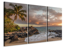 Laden Sie das Bild in den Galerie-Viewer, Leinwandbild 3-teilig Mein Strand