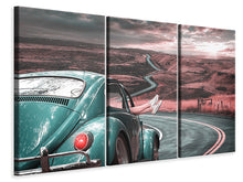 Laden Sie das Bild in den Galerie-Viewer, Leinwandbild 3-teilig Mit dem Oldtimer unterwegs