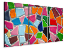 Laden Sie das Bild in den Galerie-Viewer, Leinwandbild 3-teilig Mosaik Wand