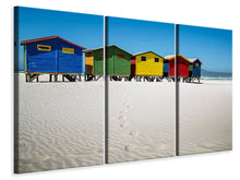 Laden Sie das Bild in den Galerie-Viewer, Leinwandbild 3-teilig Muizenberg Kapstadt