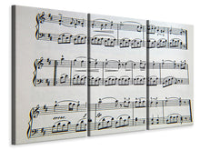 Laden Sie das Bild in den Galerie-Viewer, Leinwandbild 3-teilig Musik Noten