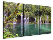 Laden Sie das Bild in den Galerie-Viewer, Leinwandbild 3-teilig Nationalpark Plitvicer Seen