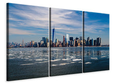 Laden Sie das Bild in den Galerie-Viewer, Leinwandbild 3-teilig New York im Winter