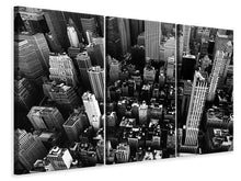 Laden Sie das Bild in den Galerie-Viewer, Leinwandbild 3-teilig New York von oben