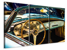 Laden Sie das Bild in den Galerie-Viewer, Leinwandbild 3-teilig Oldtimer Interieur