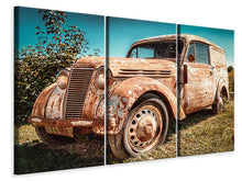 Laden Sie das Bild in den Galerie-Viewer, Leinwandbild 3-teilig Oldtimer mit Rost