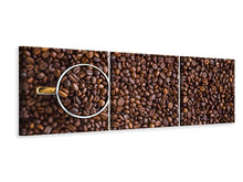 Laden Sie das Bild in den Galerie-Viewer, Panorama Leinwandbild 3-teilig Alles Kaffeebohnen