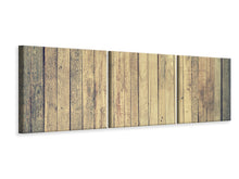 Laden Sie das Bild in den Galerie-Viewer, Panorama Leinwandbild 3-teilig Bretter Wand