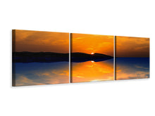 Laden Sie das Bild in den Galerie-Viewer, Panorama Leinwandbild 3-teilig Fantastische Abendstimmung