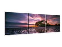 Laden Sie das Bild in den Galerie-Viewer, Panorama Leinwandbild 3-teilig Faszinierende Landschaft am Meer