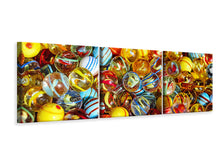 Laden Sie das Bild in den Galerie-Viewer, Panorama Leinwandbild 3-teilig Glaskugeln