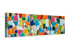 Laden Sie das Bild in den Galerie-Viewer, Panorama Leinwandbild 3-teilig Mosaik Steine